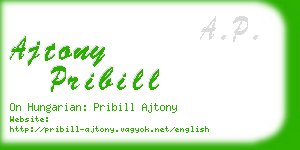 ajtony pribill business card